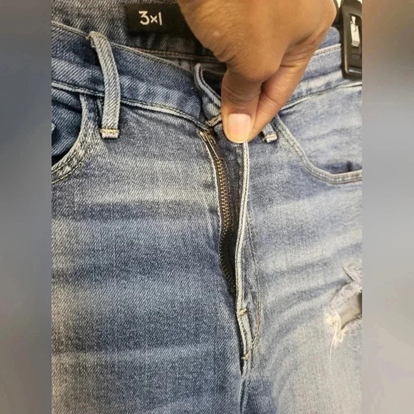 3x1 Made Here High Rise Frayed Hem Jeans in ACE(25) - Picture 5 of 9